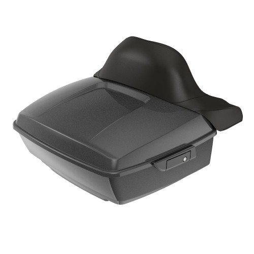 Advanblack King Rear Tour Trunk Pack For '97-'26 Harley Touring / Softail — Raven Metallic