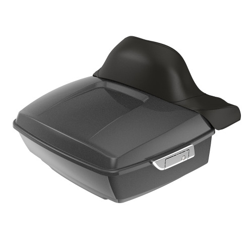 Advanblack King Rear Tour Trunk Pack For '97-'26 Harley Touring / Softail — Raven Metallic