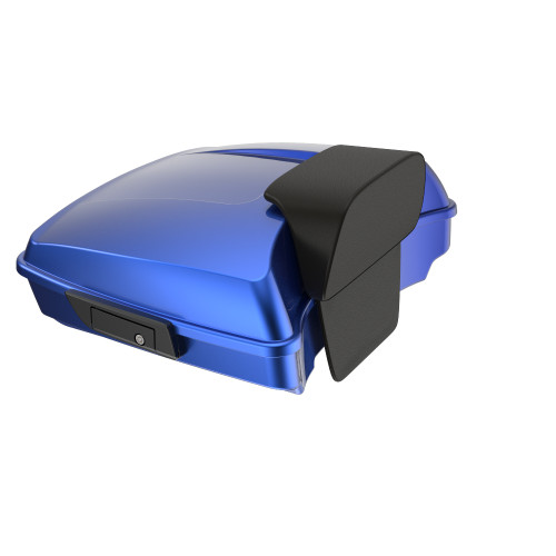 Advanblack Razor Rear Tour Trunk Pack For '97-'26 Harley Touring / Softail — Aurora Blue Denim