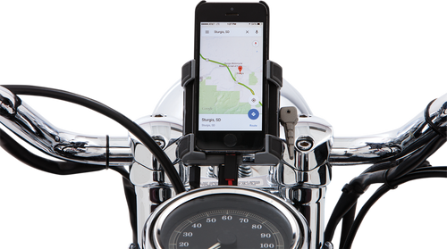 Premium Holder W/Charger - Chrome Mount