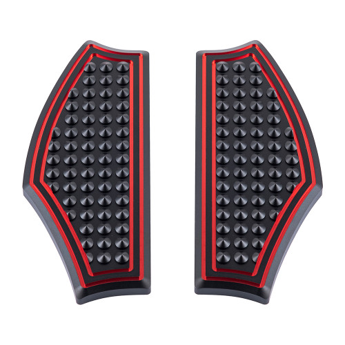 Advanblack Vengeance Rear Passenger Floorboards For Harley Tourings — Black / Red
