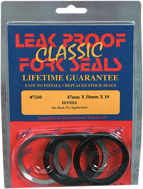 Classic Leak Proof Fork Seals - 47 mm ID x 58 mm OD x 10 mm T
