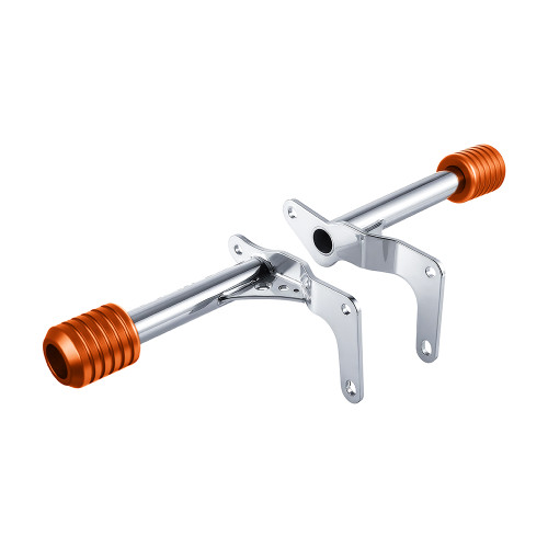 Chrome ProTek Performance Rear Crash Bar with Sliders for Harley M8 Softail — Chrome