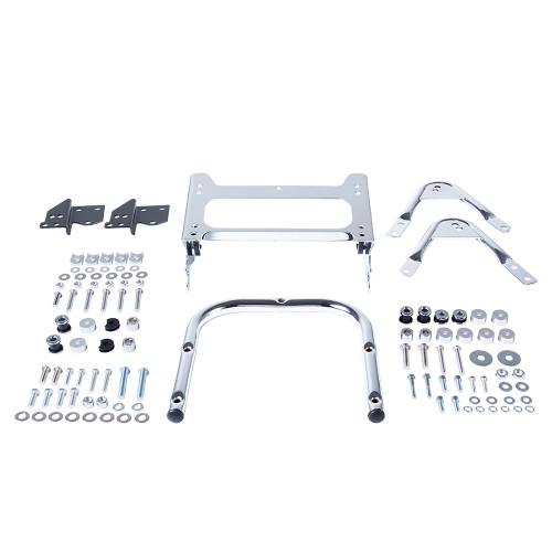 Chrome Detachable Two Up Rear Tour Trunk Pack Mounting Rack For Harley Touring '96-'08