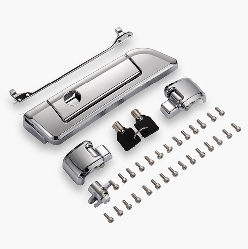 Chrome Hinges & Latch kit For Harley Razor Chopped King Rear Tour Trunk Pack