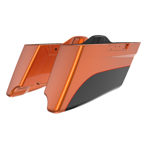 Road King Style Two Tone CVO Style Tapered Stretched Saddlebag Bottoms for 2014-2023 Harley Touring