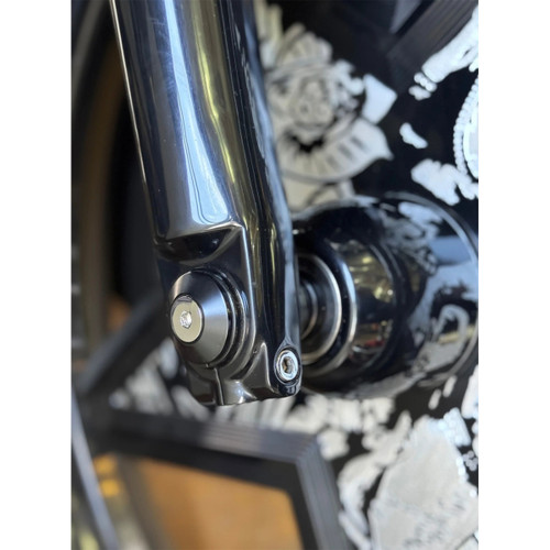 Paul Yaffe Bagger Nation #PYO:YAXLE-07-SM-B - Y-Axle with Smooth Style Axle Cover Kit - Custom - Front - Black - 1"