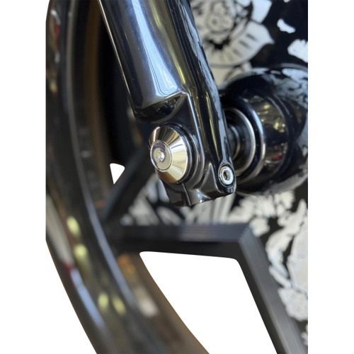 Paul Yaffe Bagger Nation #PYO:YAXLE-07-SM-C - Y-Axle with Smooth Style Axle Cover Kit - Custom - Front - Chrome - 1"