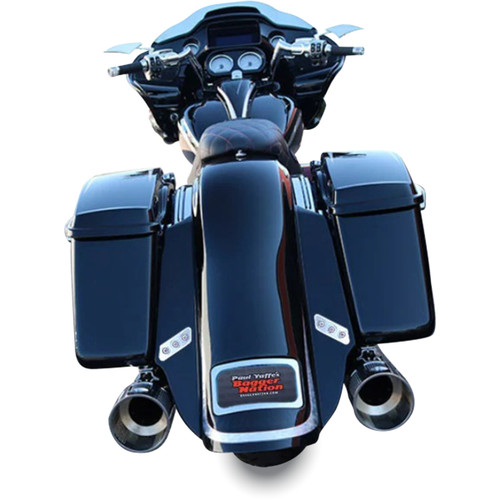 Paul Yaffe Bagger Nation #PYO:KIT-3PC-DOSTDTPC - Rear Fender Kit - With Side Covers - Chrome Plate Frame - Thunder Bolts