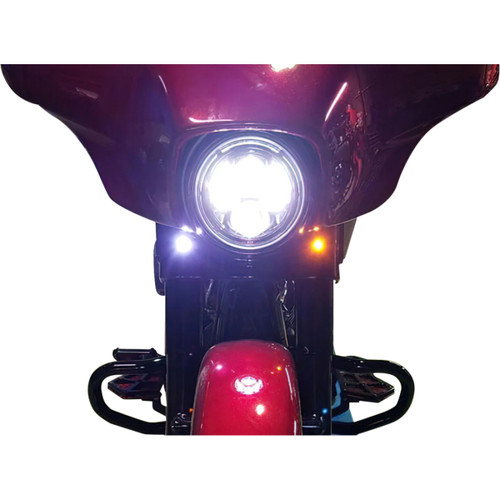 Paul Yaffe Bagger Nation #PYO:BOLTS-DRL-C - Lightning Bolts - Amber/White - Chrome