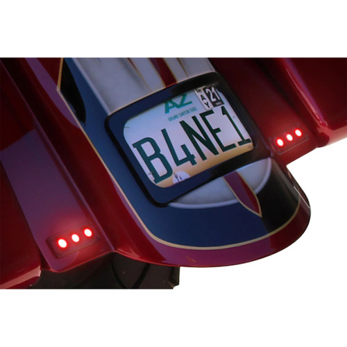 Paul Yaffe Bagger Nation #PYO:TPLK-R-B - Tri-Pod Taillight - Lightning Bolts - Rectangle - Black