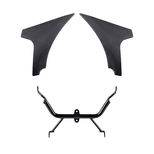 Advanblack Carbon Fiber Side Spoiler Panel Fairings with Support Bracket for '23.5Up Harley Road Glide