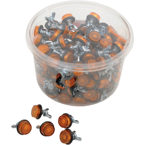 Chris Products #CH150A - License Plate Reflectors - 150 Pack Tub - Amber