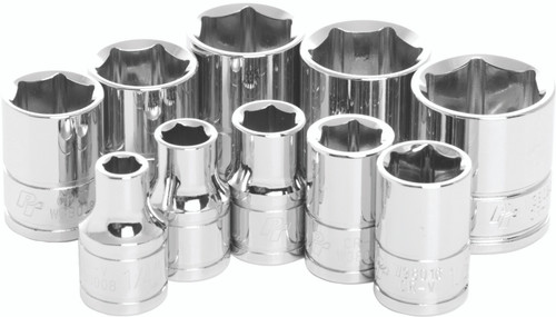 Performance Tool #W38002 - 10 PC 3/8" SAE Socket SET Shallow