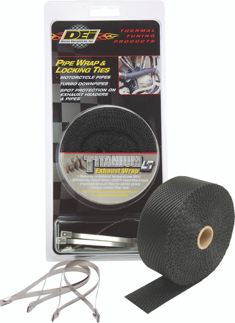 DEI #901139 - Pipe Wrap & Locking Ties Black Titanium