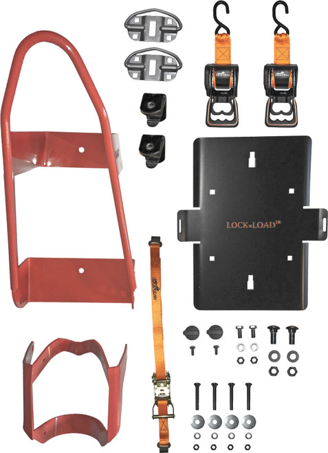 Lock AND Load #BK1000 - Motorcycle Combo Front Chock with Rear Ratchet TIE Straps