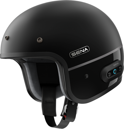 Sena #SURGE-MBGB0XL3 - Surge Open Face Helmet W/Mesh Matte Black/Glossy Black XL
