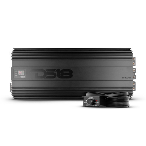 DS18 H-KO10 - HOOLIGAN KO Black 1-Channel Amplifier with Voltmeter 10000 Watts Rms @ 1-Ohm Made In Korea