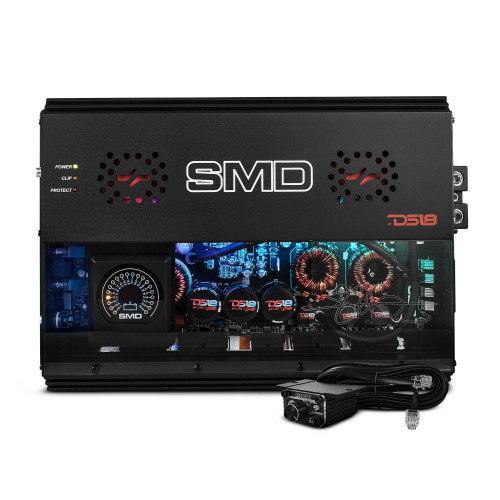 DS18 SMD-3000.1D - SMD Monoblock Amplifier with VM-1 Voltmeter and Digital LED Lights 3000W RMS at 1-ohm - Steve Meade Designs