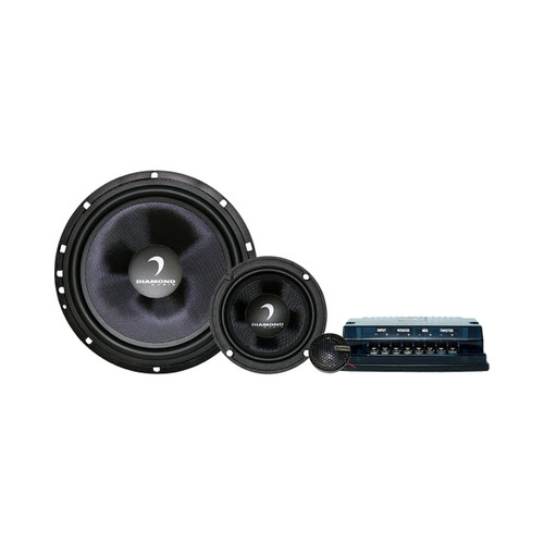 Diamond Audio DES365C - 6.5" DES Series 3-Way Component System w/Aluminum Dome Tweeter and Crossovers - DES365C