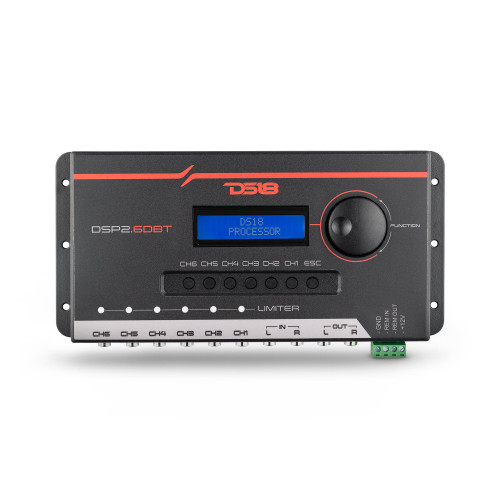 DS18 DSP2.6DBT - 2-Channel In and 6-Channel Out Digital Sound Processor (DSP) with Bluetooth and LCD Screen