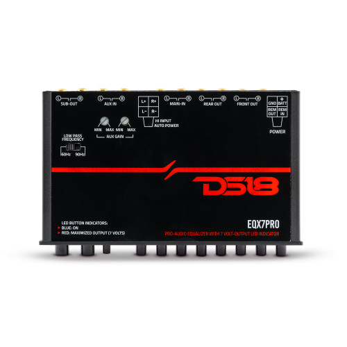 DS18 EQX7PRO - High Volt 7-Band Equalizer with High Level Input, Auto Turn On And High Volt LED Indicator