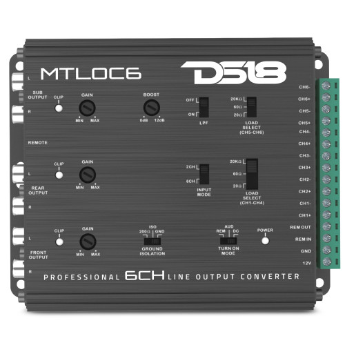 DS18 MTLOC6 - 6-Channel High-to-Low Level Line Output Converter with Remote Turn-On