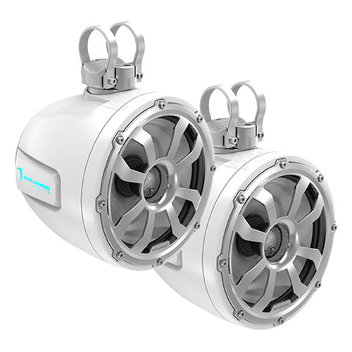 Diamond Audio POD10F4W - 10" 2-Way Marine Tower Speaker w/Titanium Dome Tweeter (White) - POD10F4W