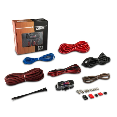 DS18 OFCKIT8 - 8-GA OFC 100% Copper Amplifier Installation Kit - RED