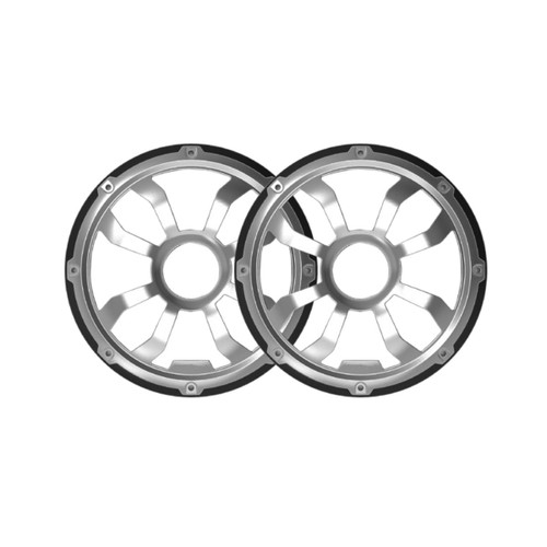 Diamond Audio HXM10FGB - 10" Flush Mount Speaker Grills - Brushed Aluminum/Black (Pair) - HXM10FGB