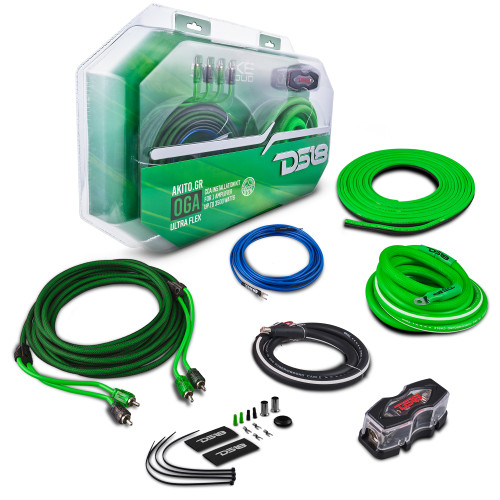 DS18 AKIT0.GR - 0-GA Amplifier Installation Wiring Kit - Green