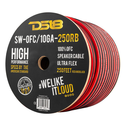 DS18 SW-OFC10GA-250RB - 10-GA OFC 100% Copper Speaker Wire 250 Feet