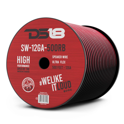 DS18 SW-12GA-500RB - 12-GA Speaker Wire 500 Feet - Red