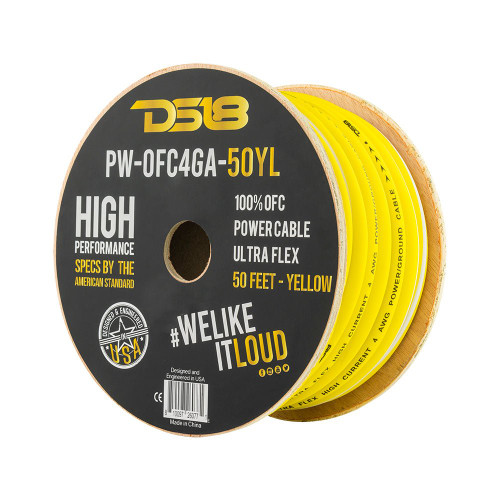 DS18 PW-OFC4GA-50BL - 4-GA 100% OFC Ground, Power Cable, 50 Feet