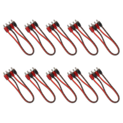 DS18 RCA-1FT.10PK - 1 ft Ultra Flex 100% OFC RCA Cable Wire – 10-Pack