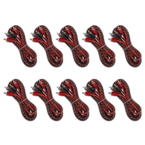 DS18 RCA-12FT.10PK - 12 ft Ultra Flex 100% OFC RCA Cable Wire – 10-Pack