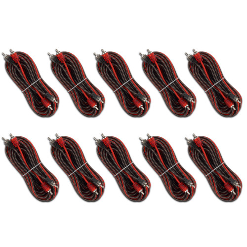 DS18 RCA-20FT.10PK - 20 ft Ultra Flex 100% OFC RCA Cable Wire – 10-Pack
