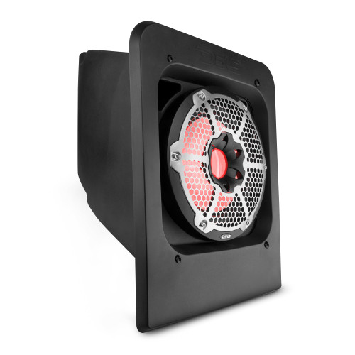 DS18 SLG-RSUB10LD - Polaris Slingshot Rear Subwoofer Enclosure Loaded | NXL-10SUB/BK and RGB LED Lights | Fits Either Passenger or Driver Side | 2015 - Current