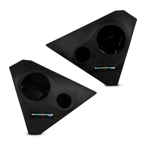 DS18 SLG-FKP6V2 - Polaris Slingshot Front Kick Empty Panel Pods With Digital LED Lights fits 2 x 6.5" Speakers and 2 x 3.8" Bullet Tweeters | 2015 - Current