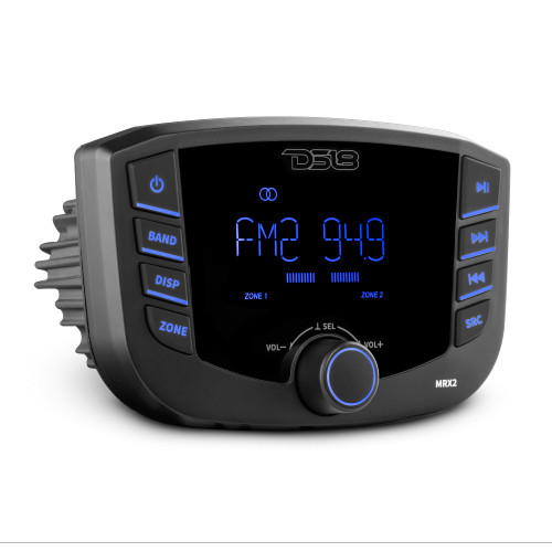 DS18 MRX2 - Marine and Powersports Headunit 3" LCD screen , 2 Zones, 4 volts Output, BT, RDS 4X50 Watts