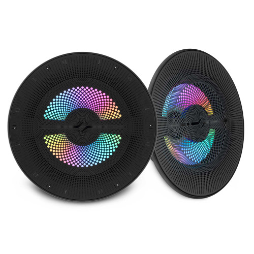 DS18 NXL-LXY8/BK - Luxury 8” 2-Way Marine Coaxial Speaker with Digital LED Lights and Flush Magnetic Mount Grille | 175W RMS 4-Ohm