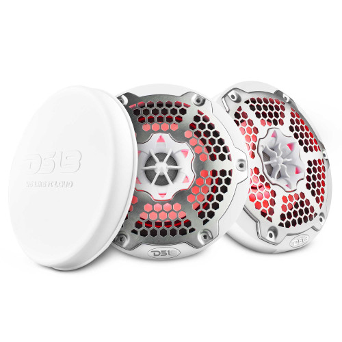 DS18 NXL-6M/WH - NXL 6.5" 2-Way Coaxial Marine Speaker With LED RGB Lights 100 Watts Rms 4-Ohm