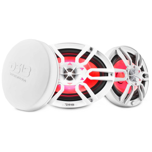 DS18 NXL-69/WH - NXL 6x9" 2-Way Coaxial Marine Speaker with LED RGB Lights | 125W RMS 4-Ohm