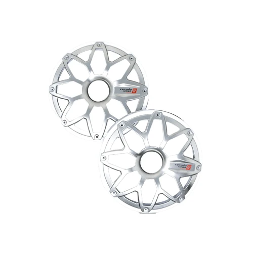 Cerwin Vega SM65FGW - 6.5" RPM Stroker Flush Mount Speaker Grill, White/Stainless (Pair) - SM65FGW