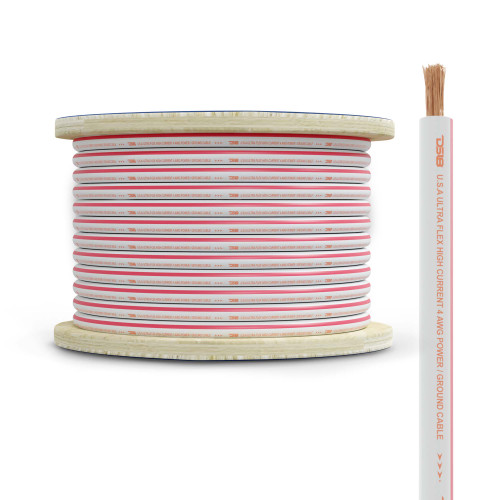 DS18 MOFC4GA50P - 4-GA Marine Grade Tinned 100% Copper OFC Power Wire -50 Feet
