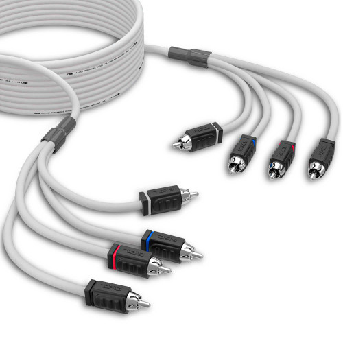 DS18 MOFCR-25FT.4CH - RCA Marine Grade Tinned 100% Copper OFC 25 Feet / 4 Channel - WHITE