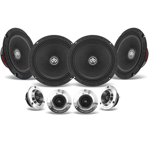 DB Drive PRO6K4MT - 6.5" 4-Midrange/4 Tweeter PRO Audio Component Kit