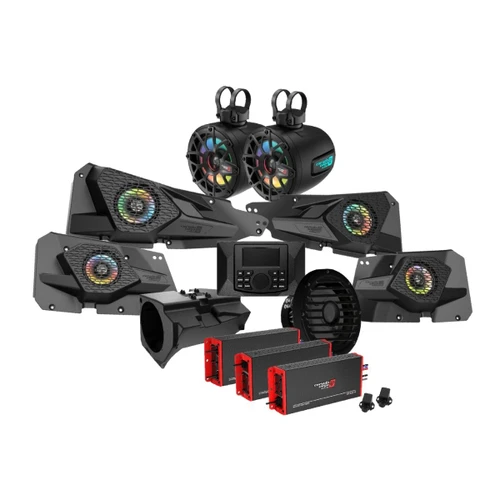 Cerwin Vega RPMRZRKM43 - 2014+ RZR XP 4DR 1110W Complete Audio Kit with 3 Amplifiers, Media Center, - RPMRZRKM43