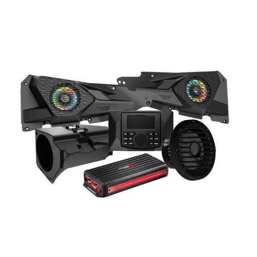 Cerwin Vega RPMRZRKD22 - 2014+ RZR XP Front Speaker Kit with 4 Ch Digital Amplifier, Media Audio Player and Subwoofer - RPMRZRKD22