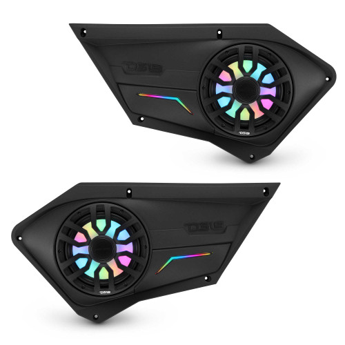 DS18 RZR-PROFD8LD - Polaris RZR Front Door Panels Loaded with NXL-IQ/BK 8" Coaxial Speakers